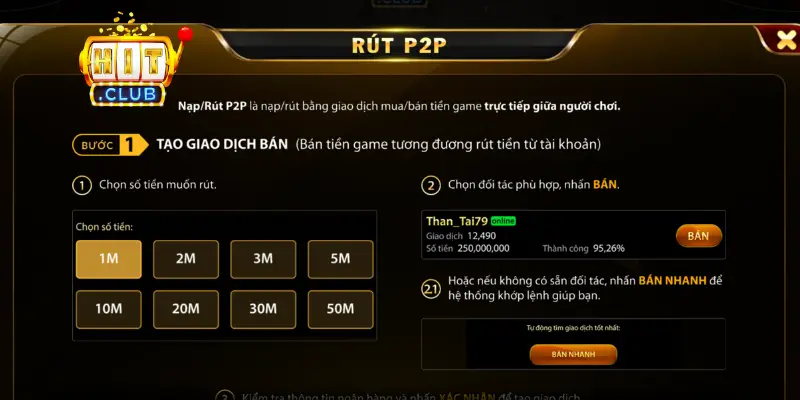 Lưu ý khi rút tiền Hit club